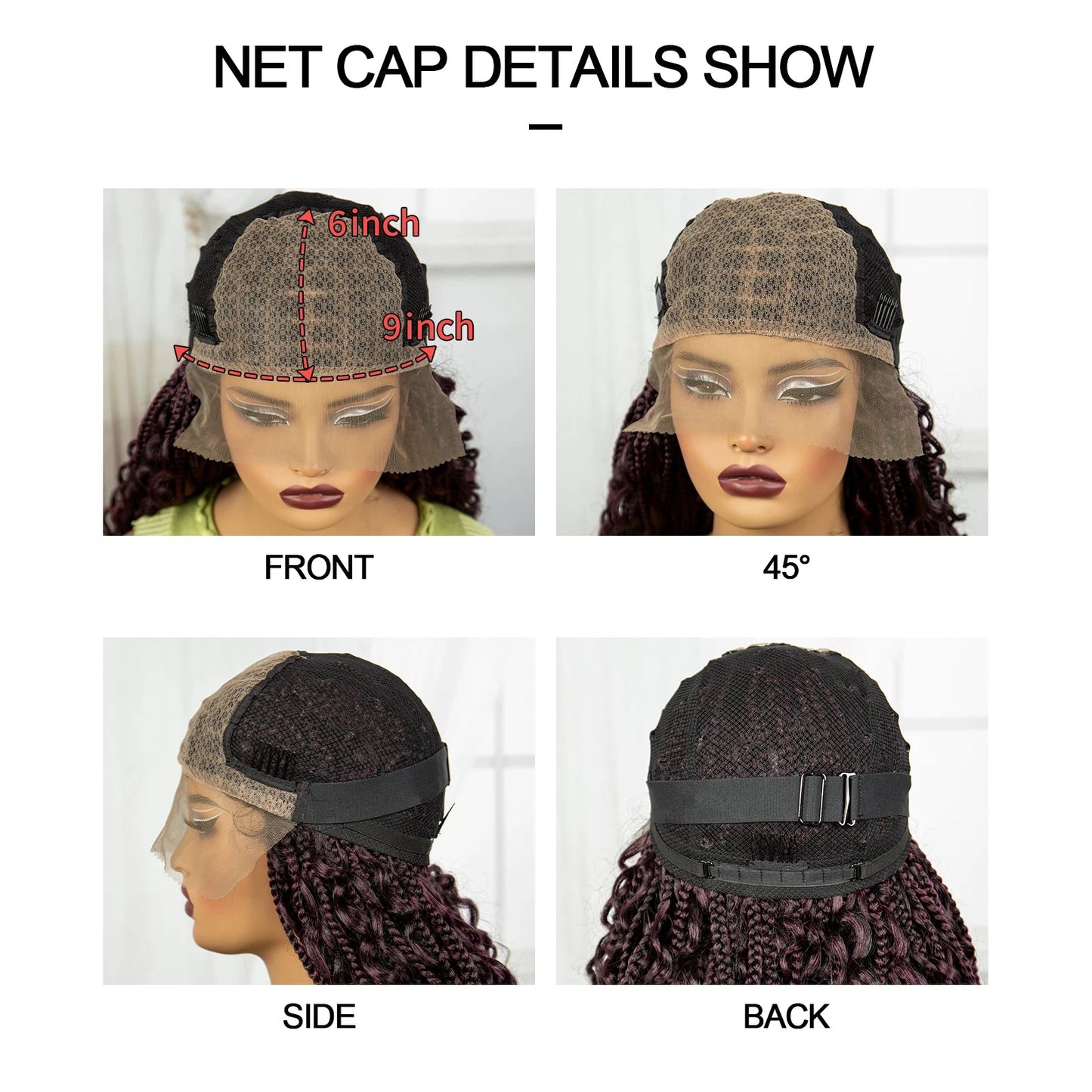 36" Knotless Box Braids Wig | Bohemian Style | Curly Ends | Lace Front | With Baby Hair | For Black Women Luxegan