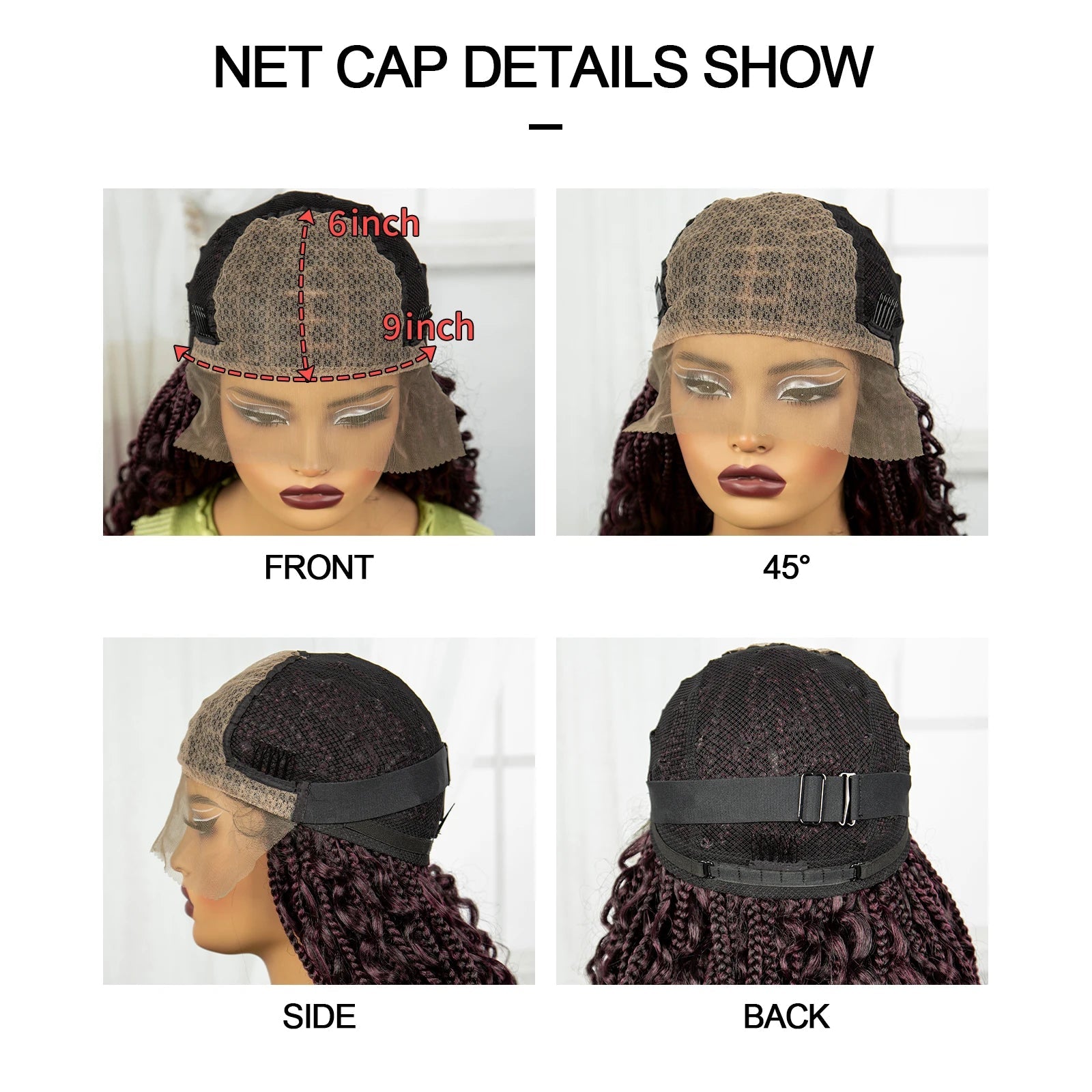 36" Knotless Box Braids Wig | Bohemian Style | Curly Ends | Lace Front | With Baby Hair | For Black Women Luxegan