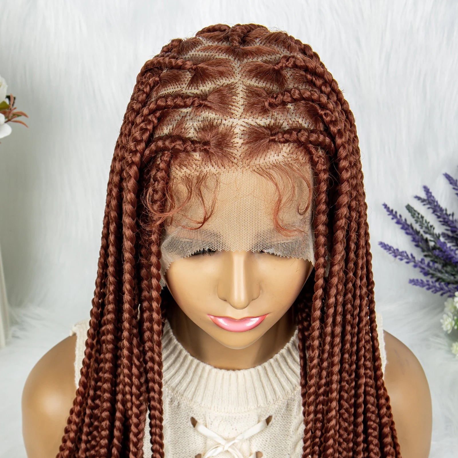 Full Lace Knotless Box Braids Wig | Pre-Plucked Baby Hair | Goddess Braids Luxegan
