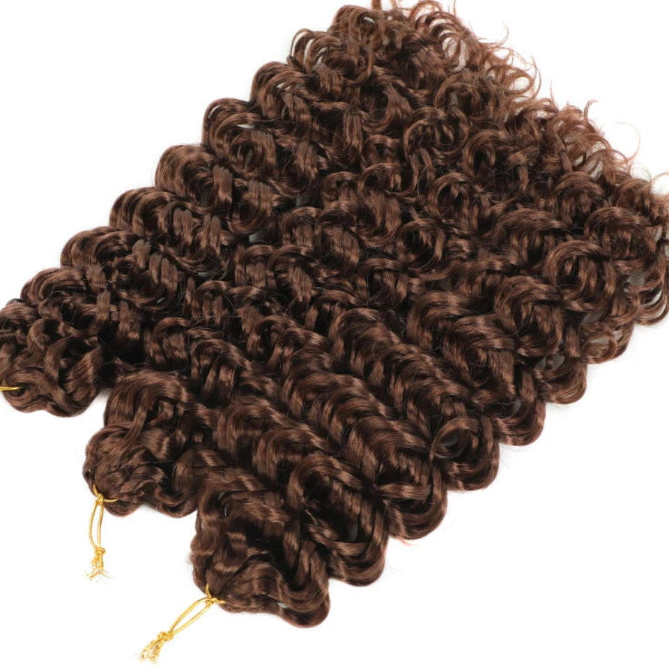 14–22 Inch Synthetic Deep Wave Crochet Hair | Afro Curl Braiding Extensions Luxegan