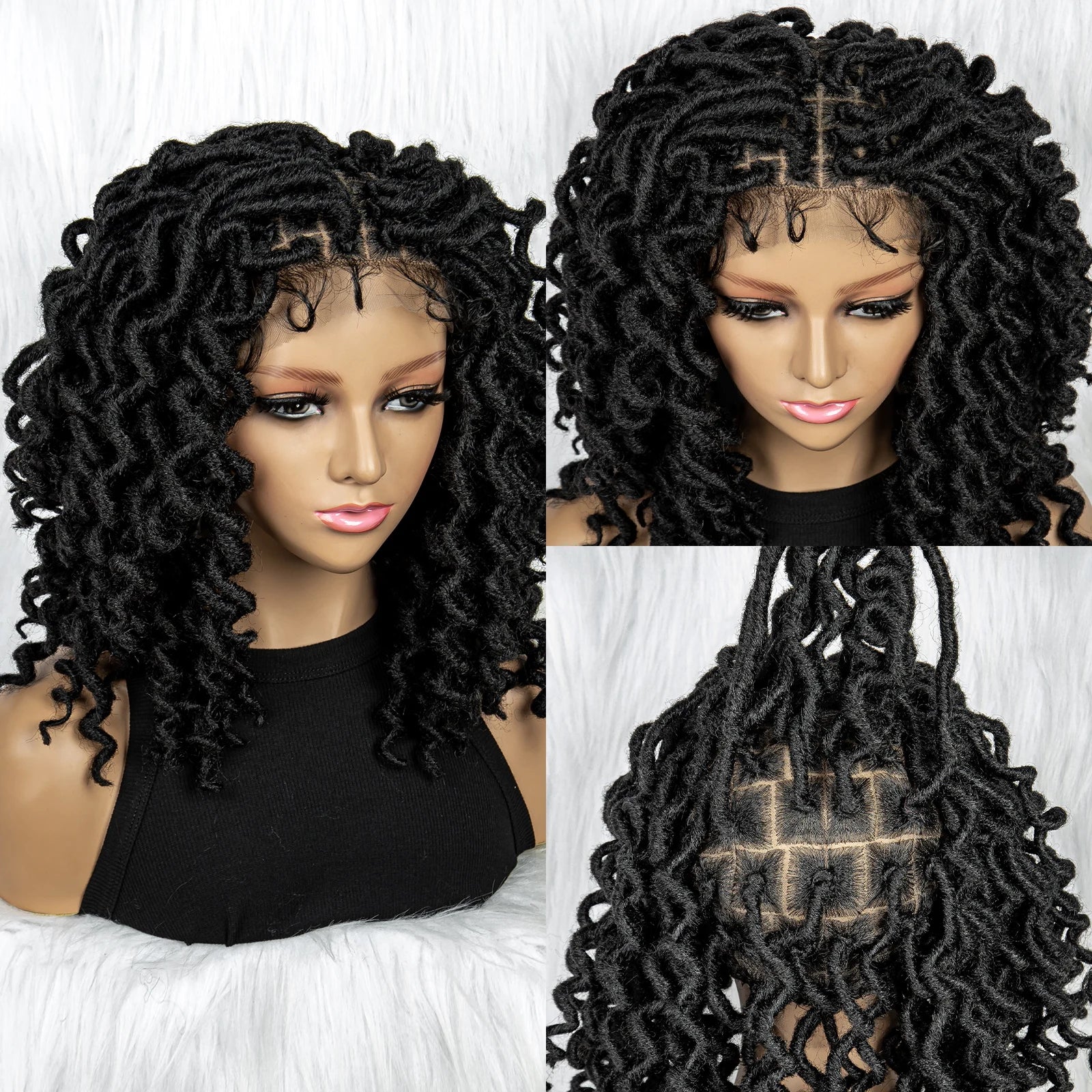 16" Synthetic Dreadlocks Braided Wig | Full Lace Crochet Style Luxegan