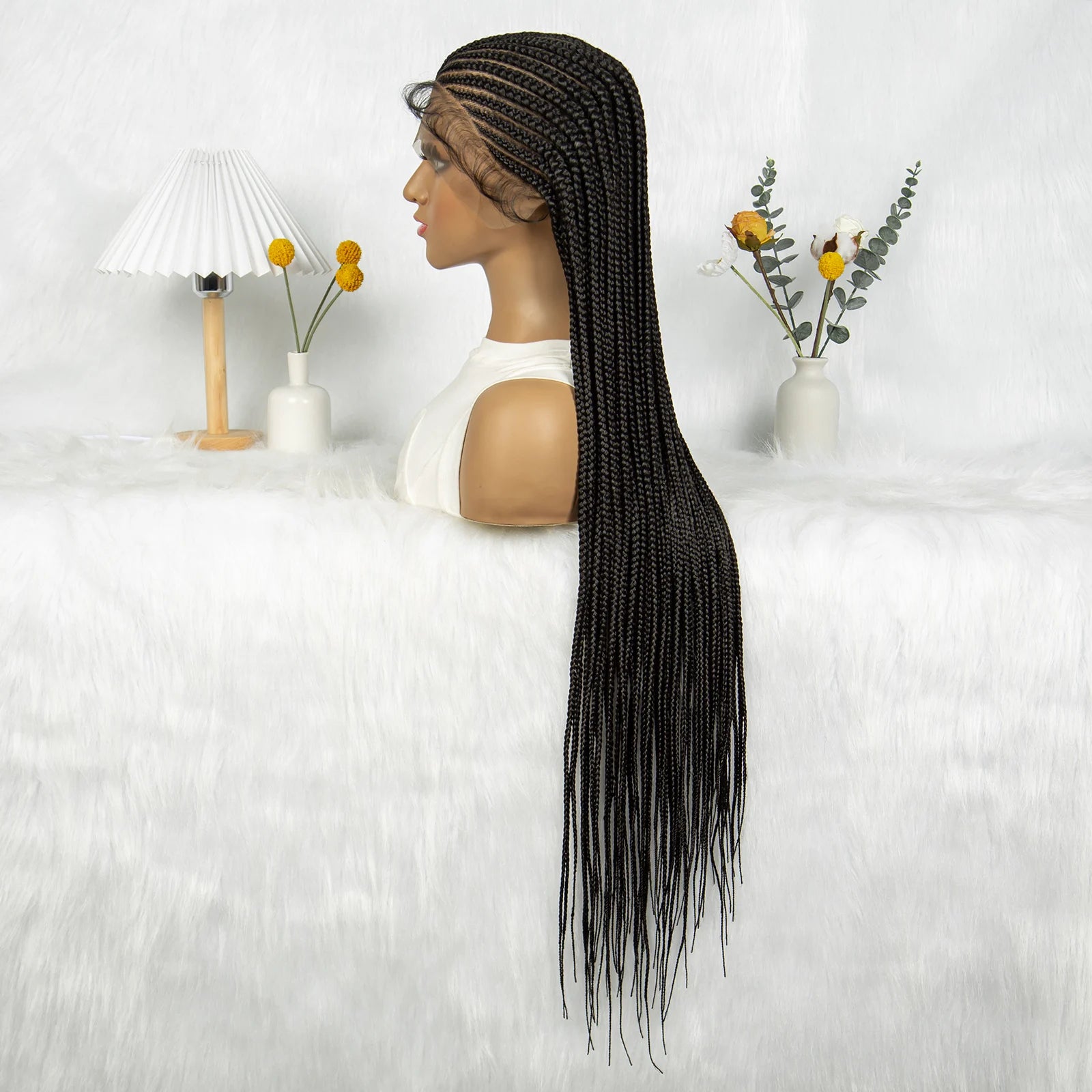 Long Black Twisted Braids Wig | HD Transparent Full Lace
