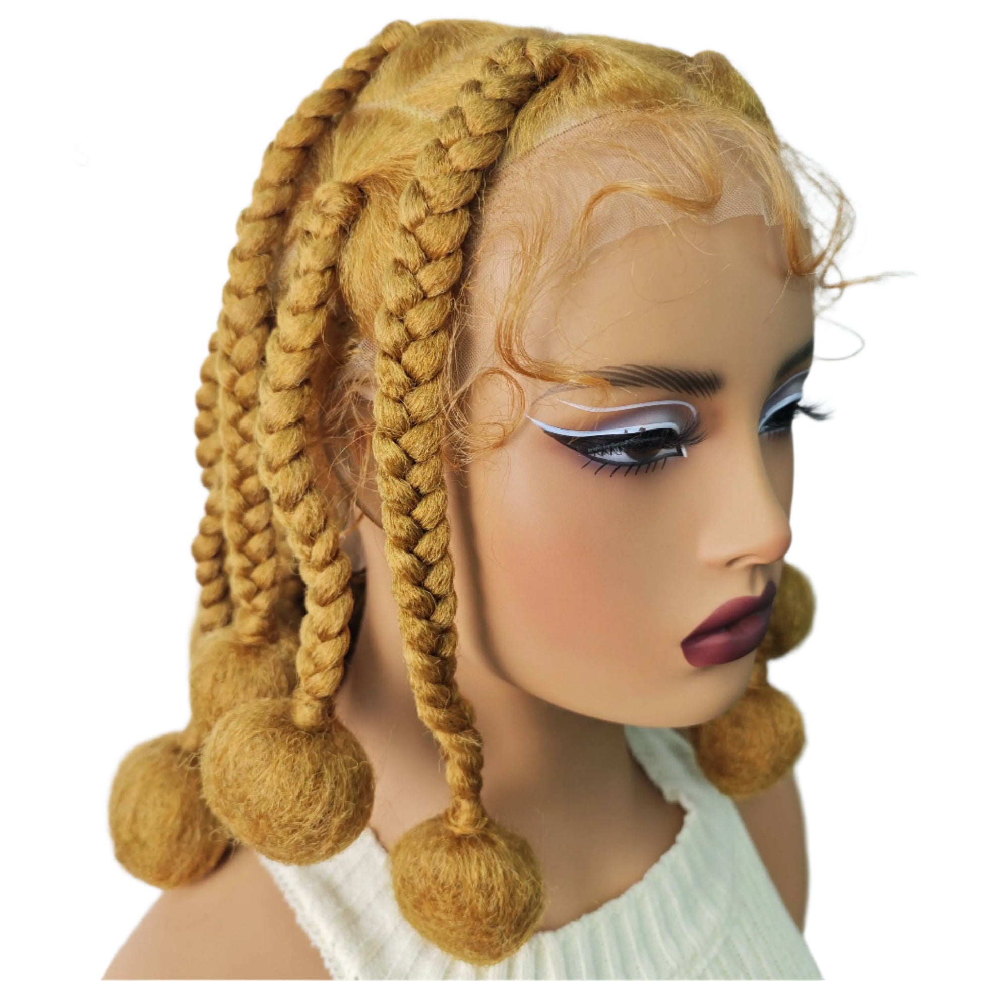 12 Inch Natural Color Synthetic Braided Wig | Transparent Lace Front Knotless Box Braids with Baby Hair for Black Women Luxegan