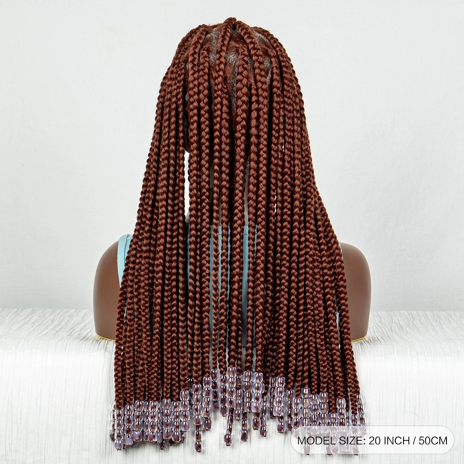 Ginger Beaded Knotless Braids Wig | Full Lace Frontal | 350# Luxegan
