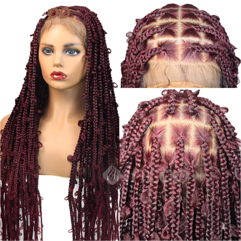 36" Butterfly Box Braids Wig | 360 Lace Frontal | Ombre & Color Options | Baby Hair | Clearance