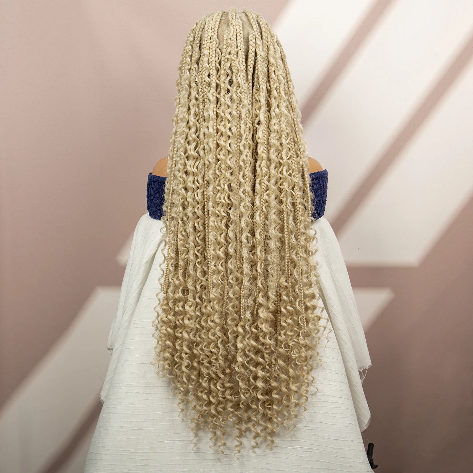 Boho Braids Full Lace Wig | Brown Box Braided Wig with Baby Hair | Kanekalon Synthetic Braiding Hair Wig