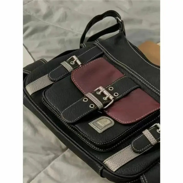 Y2K Vintage Crossbody Bag Women's Tote | High Quality PU Leather Shoulder Bag & Hip Hop Messenger Bag (Female Large Handbag Commuter) Luxegan