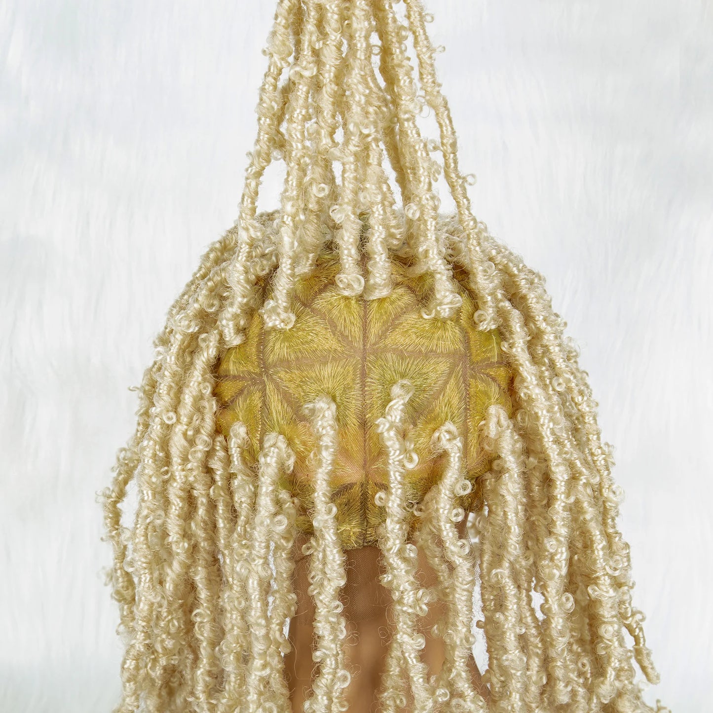 14" Blonde Dreadlock Braided Wig | Full Lace Afro Curly Luxegan