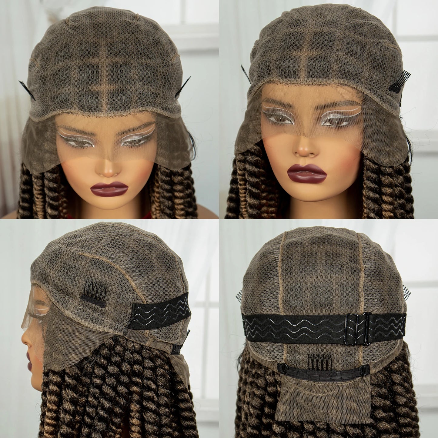 16" Twist Knotless Braids Wig | HD Full Lace | Baby Hair | Natural Look Luxegan