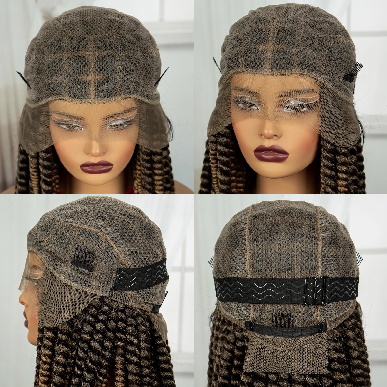 16" Twist Knotless Braids Wig | HD Full Lace | Baby Hair | Natural Look Luxegan