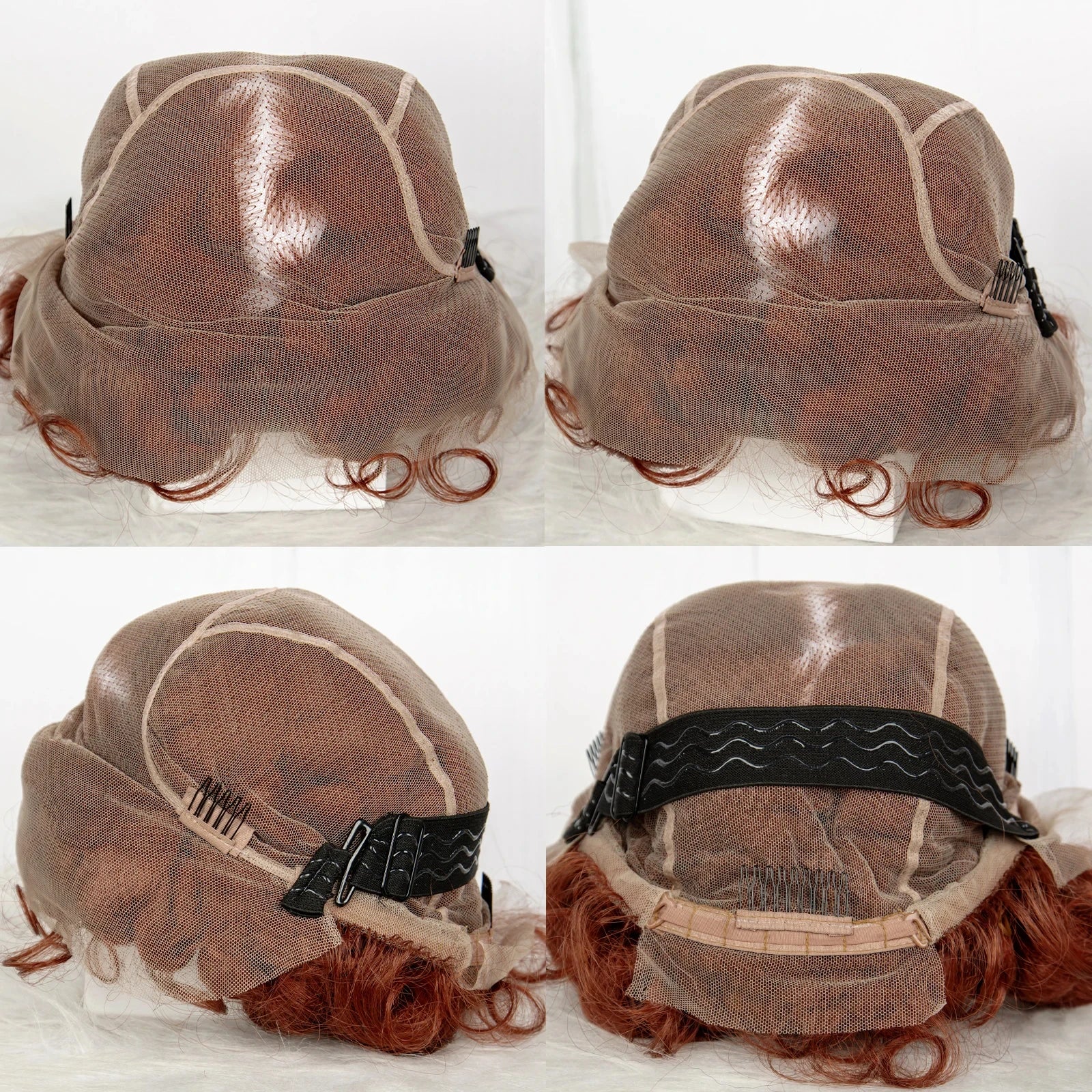 Ginger Orange Bantu Knotless Braids Wig | Short Cute Handmade | Full Lace Luxegan