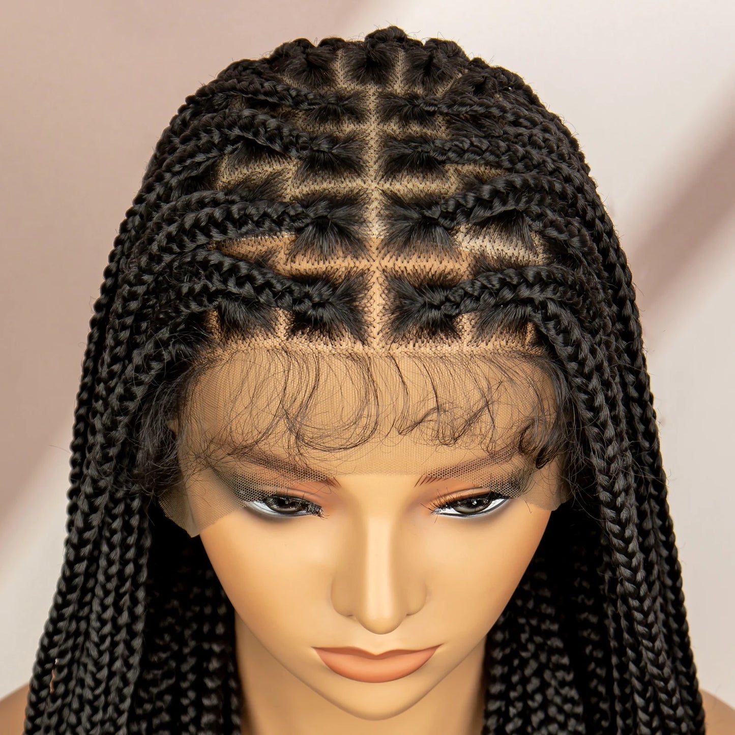 36" Knotless Box Braids Wig | Transparent Full Lace | Baby Hair Luxegan