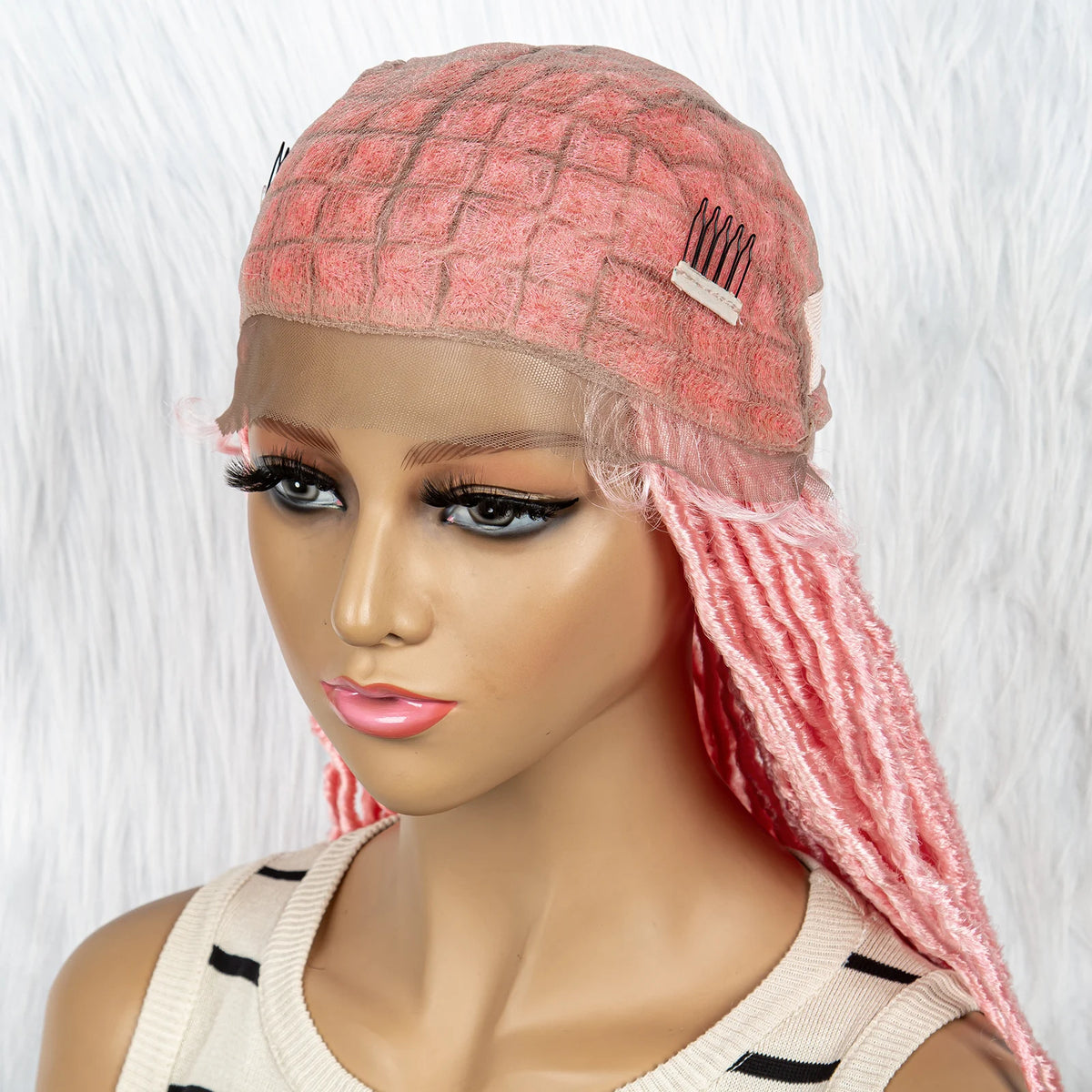 Pink & Blue Braided Wig | Full Lace Butterfly Locs & Dreadlocks