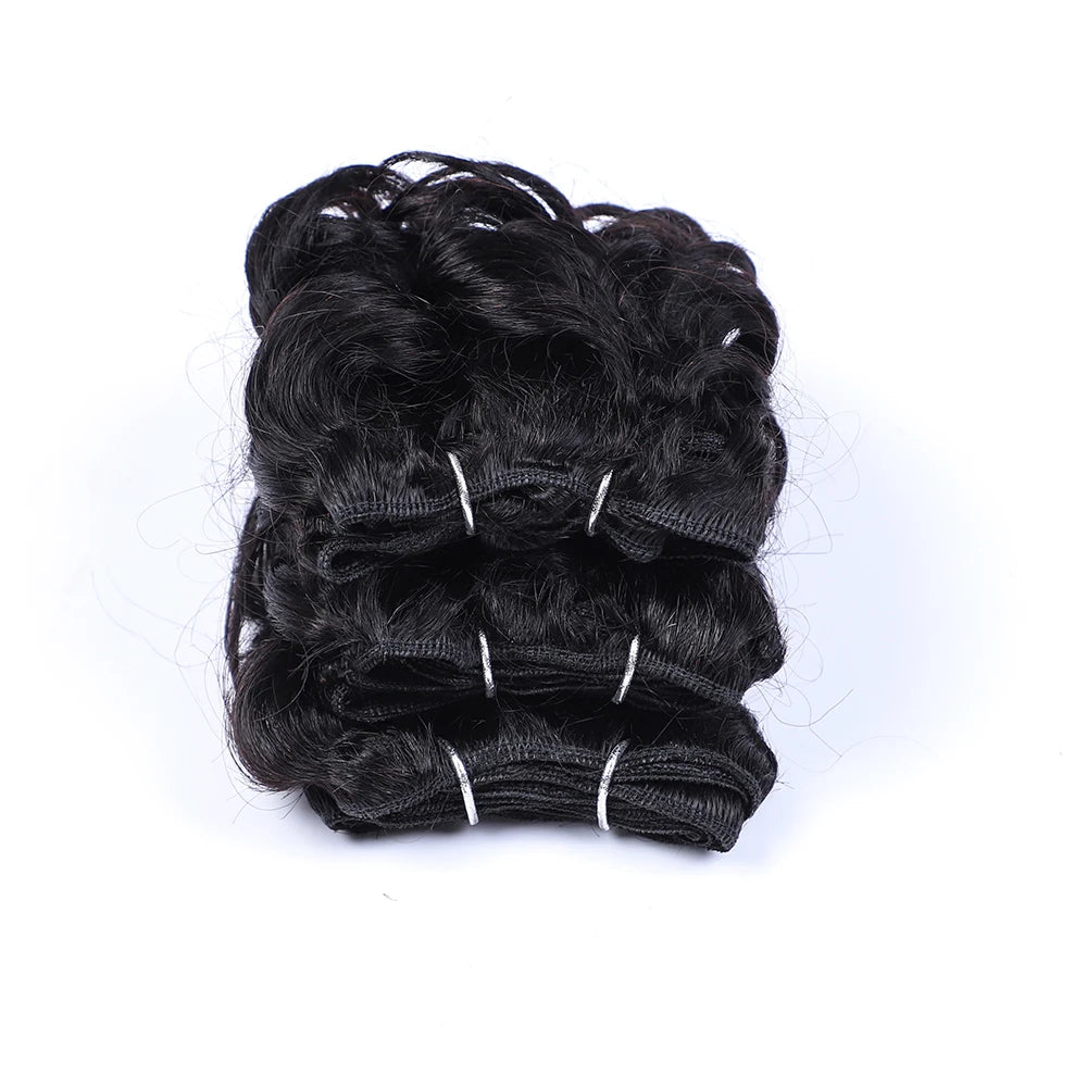 Brazilian Jerry Curly Human Hair Bundles | Natural Romance Curl Remy Weave (100g) Luxegan