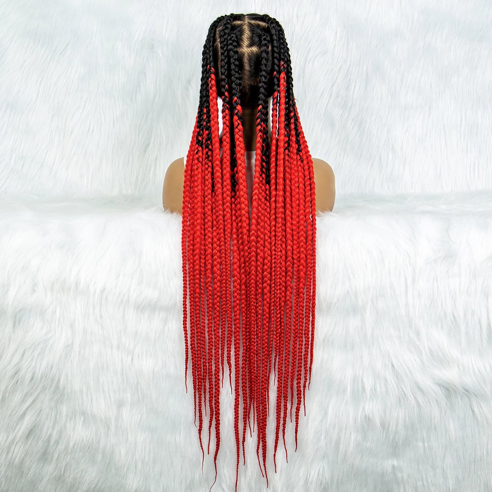 KIMA 36" Colorful Knotless Box Braids Wig | Lace Front & Baby Hair Luxegan