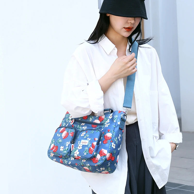 Fashion Floral Pattern Large Capacity Women Handbag | High Quality Fabric Casual Tote & Multi-pocket Shoulder Bag (SAC) Luxegan