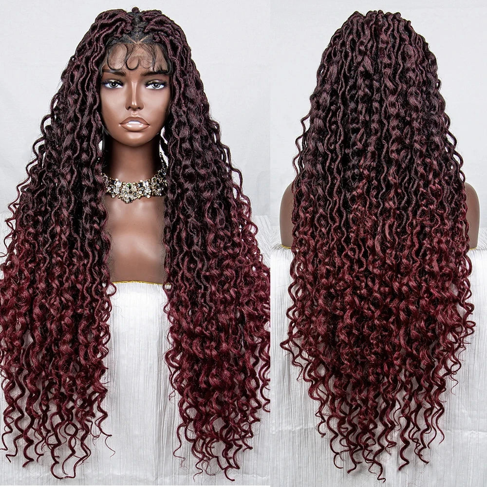36" Long Braided Wig | Full Lace | Baby Hair | Daily Wear Luxegan