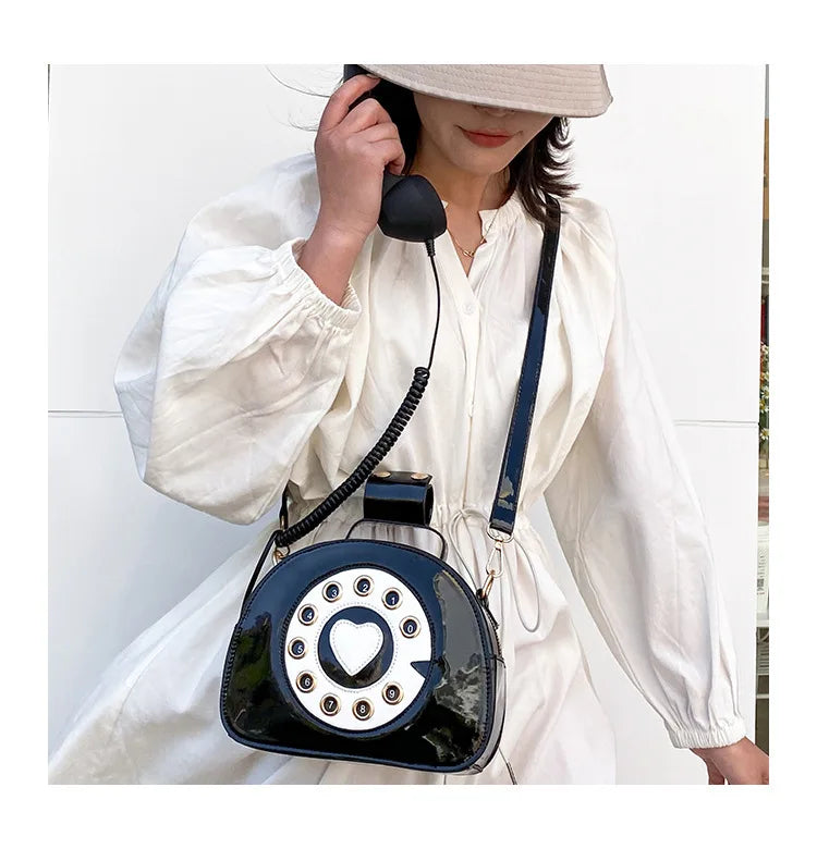 PU Leather Shoulder Bag | Casual Handbag & Stylish Telephone Shaped Crossbody Luxegan