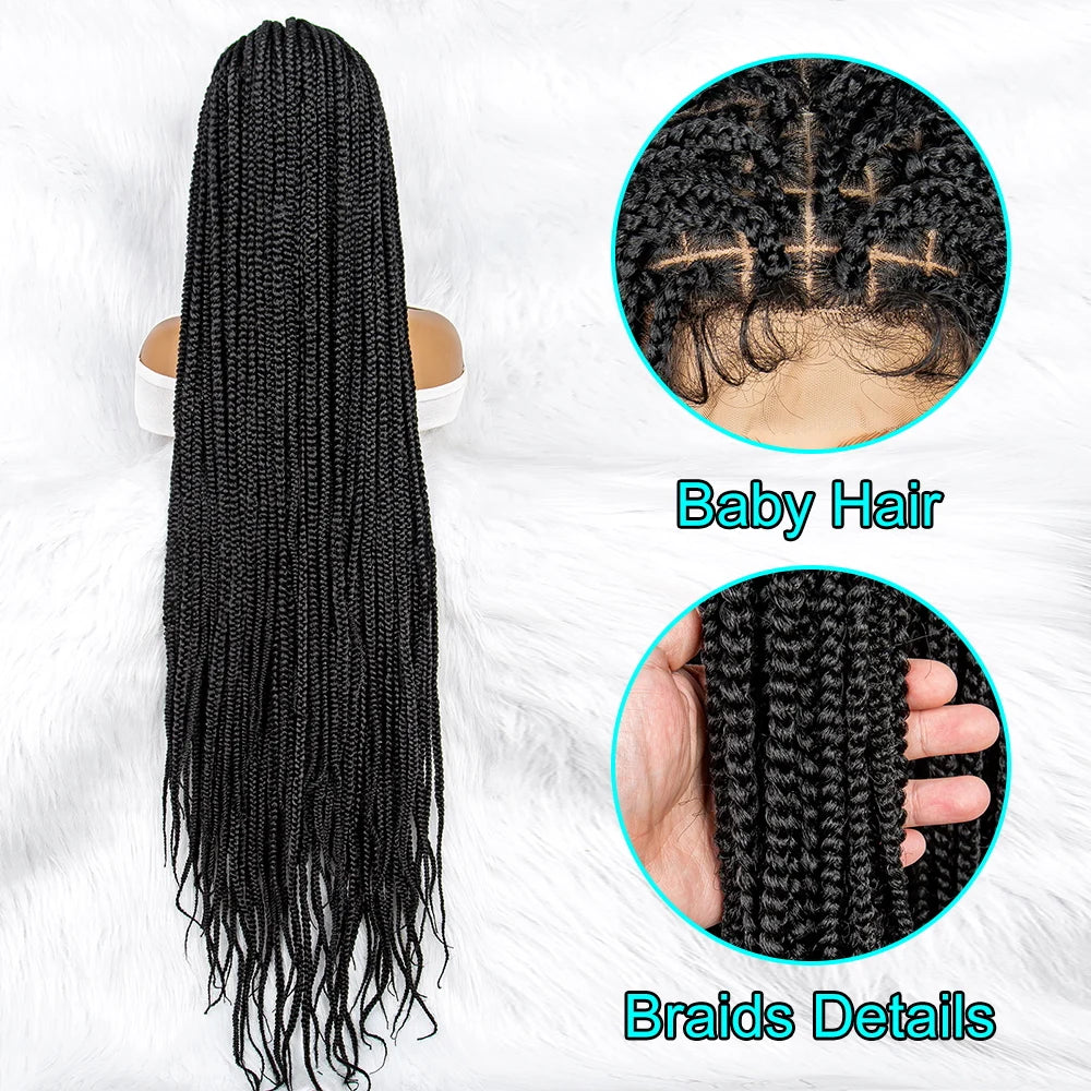 40" Cornrow to Knotless Box Braids Wig | Full Lace Luxegan