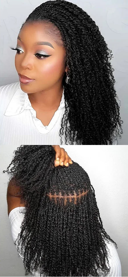 Afro Kinky Bulk Human Hair for Braiding | 50g Brazilian Remy Extensions for Dreadlocks & Crochet Braids Luxegan