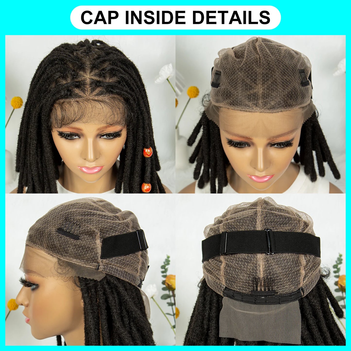 Short Locs Cornrow Braids Wig | Full Lace | Baby Hair | African Inspired Luxegan
