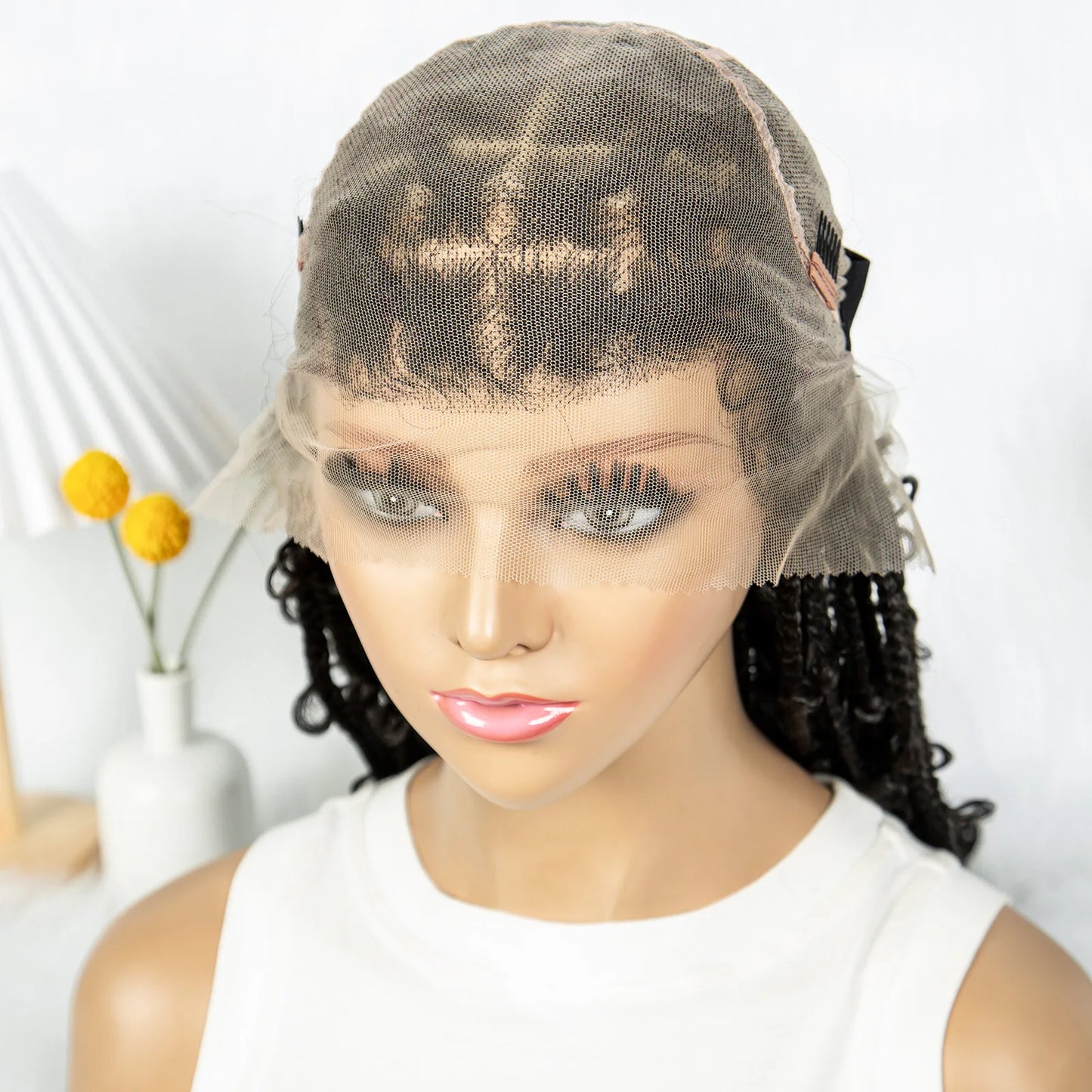 Kima Butterfly Crochet Box Braided Wigs Synthetic Cornrow Full Lace Wig Dreadlocks Wig Crochet For Black Women