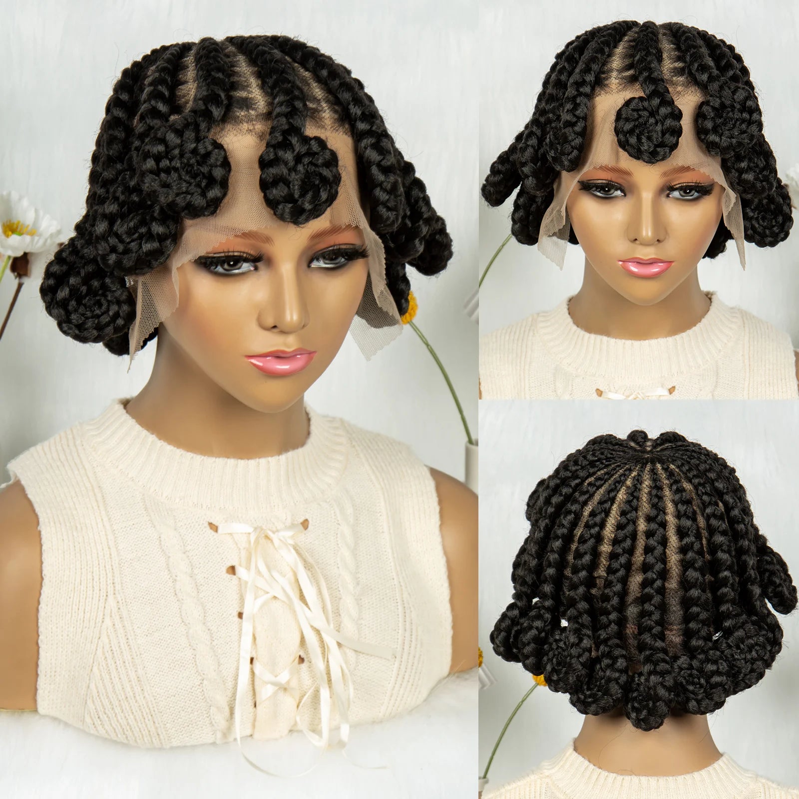 KIMA Dutch Cornrow Braided Full Lace Wig | Easy Install Dreadlocks Braid Wig Luxegan