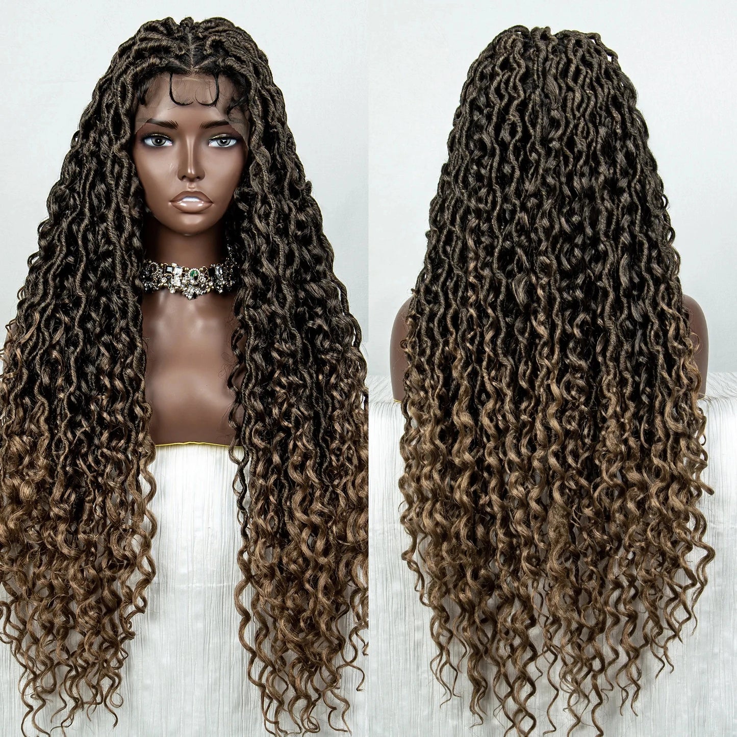 36" Long Braided Wig | Full Lace | Baby Hair | Daily Wear Luxegan