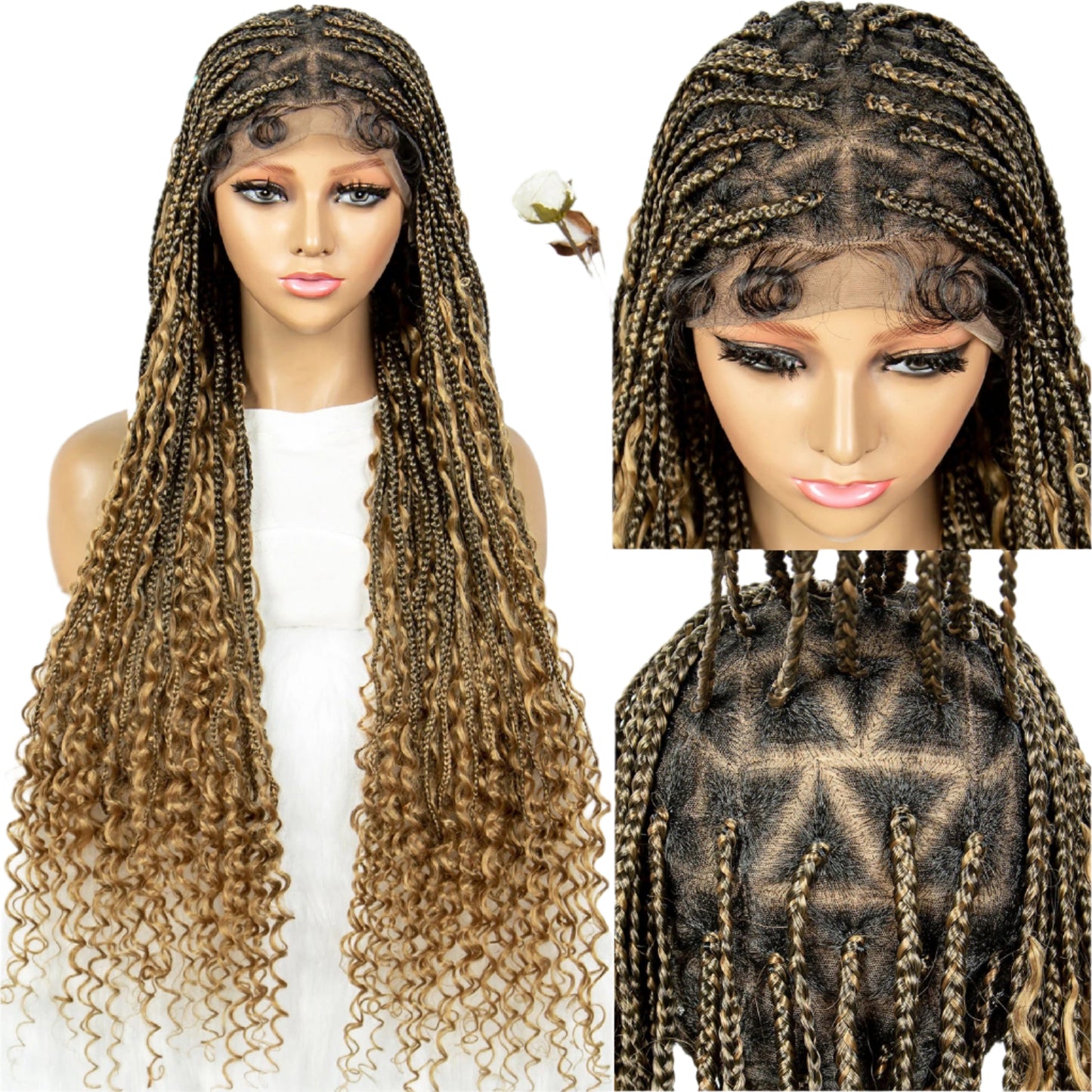 Boho Triangle Knotless Box Braids Wig | Full Lace | Baby Hair | KIMA Synthetic Luxegan