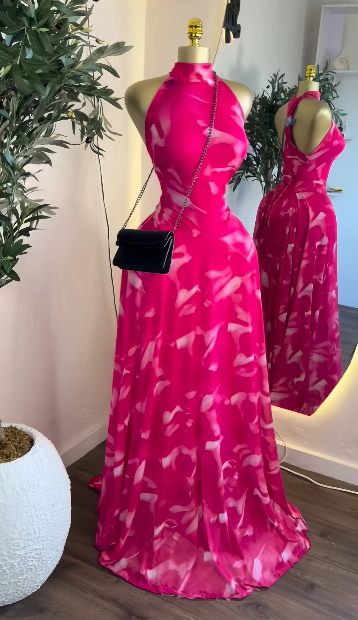 Floral Print Off-Shoulder Mermaid Maxi Dress – Belted, Floor-Length Luxegan