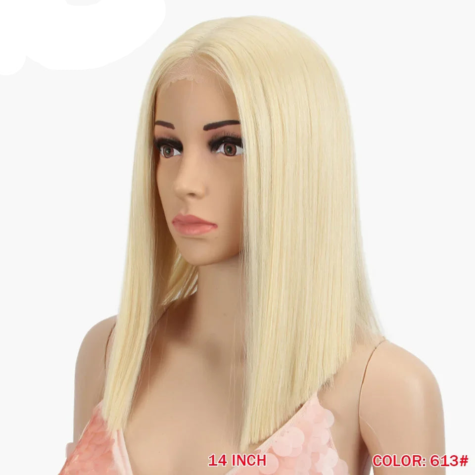 10 Inch Ombre Brown Straight Short Bob Wig | Synthetic Lace Front Wigs for Women (Heat Resistant Fiber, Cosplay & Daily Use) Luxegan