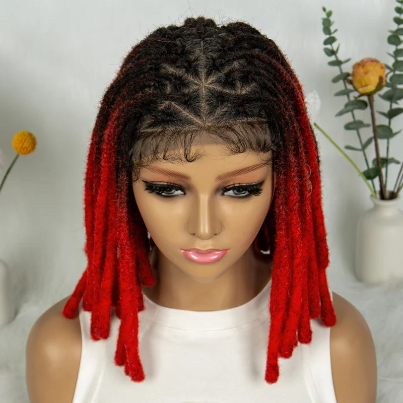 Short Locs Cornrow Braids Wig | Full Lace | Baby Hair | African Inspired Luxegan