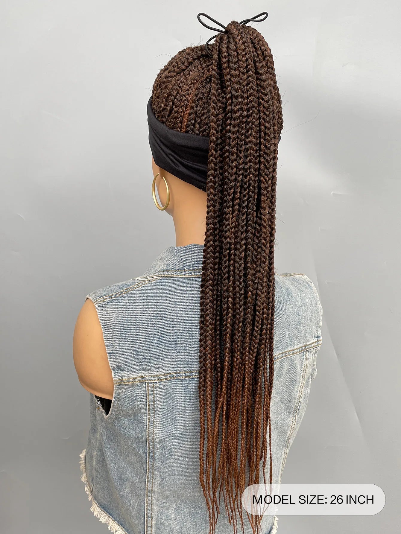 26" Twist Cornrow Headband Wig | Crochet Braids | Long Straight Synthetic Luxegan