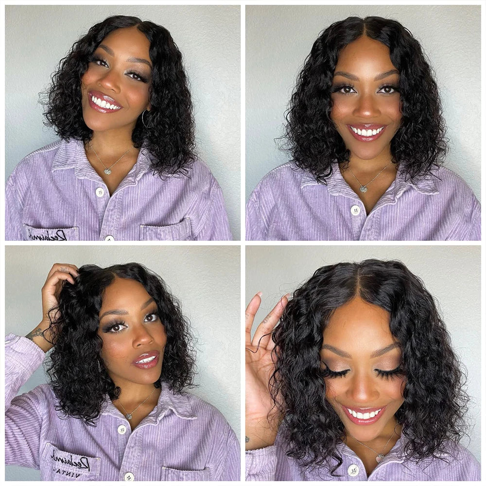 12A Deep Wave Bob Wig | Glueless | Ready to Go | Lace Frontal & Closure Options | Brazilian Remy Human Hair
