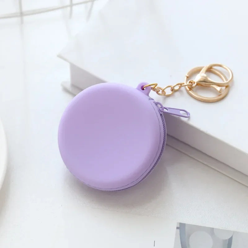 Cute Women Coin Wallet Pendant Keychain | Silicone Round Coins Bag Small Girls Key Bag | Mini Purse Kid Gift Luxegan