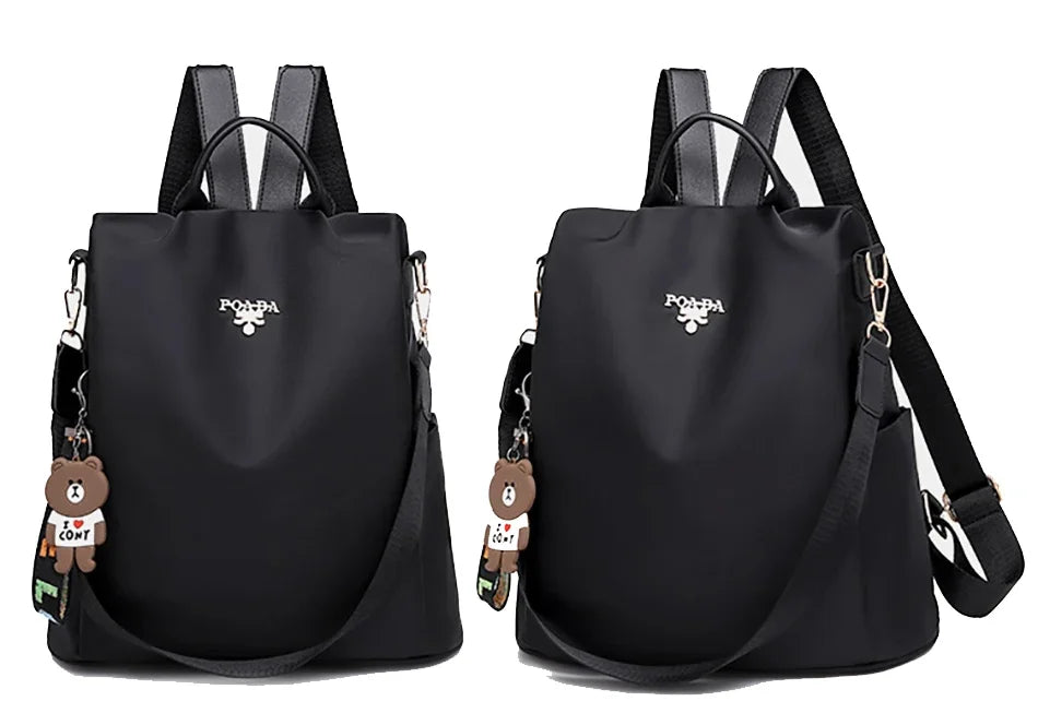 Fashion Women's Oxford Cloth Backpack | Lightweight School Bag for Teenage Girls | Trendy Ladies Travel Bagpack with Ribbon Decoration | Stylish Daily Mochila Feminina Luxegan