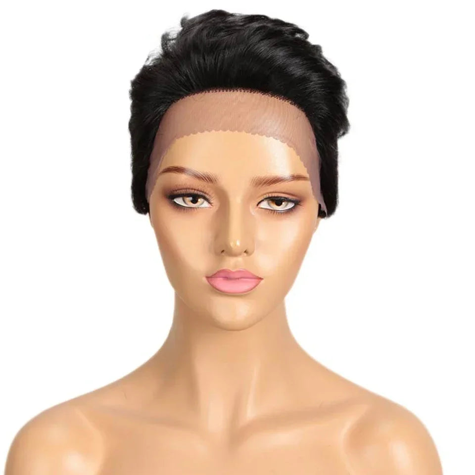 Pixie Cut Lace Front Wig | Short Straight Peruvian Human Hair for Black Women Luxegan