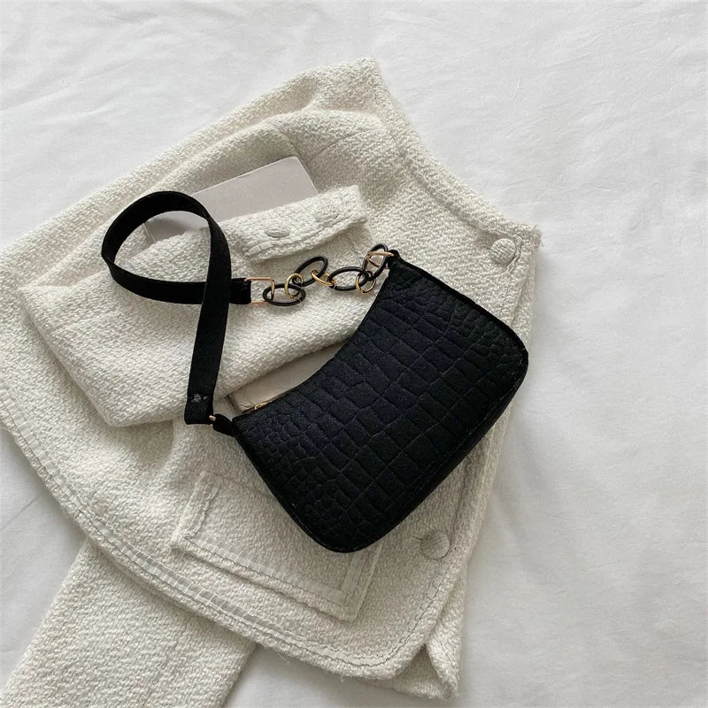 Fashion Texture Felt Cloth Armpit Saddle Bag | New Soft Unlined One Shoulder Bag Designer Purse for Women Luxegan