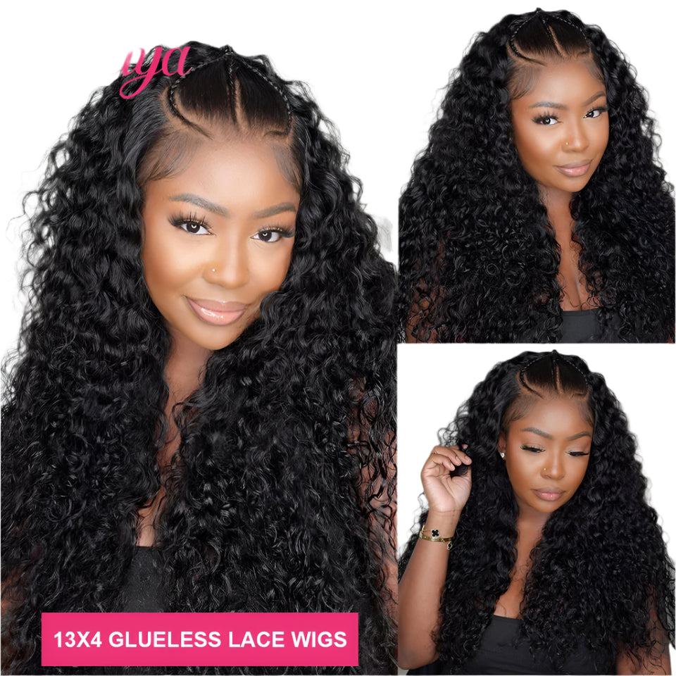 Pre-Braided Deep Wave Wig | Glueless HD Lace Frontal | Human Hair | Ready-to-Wear | 13x4/13x6
