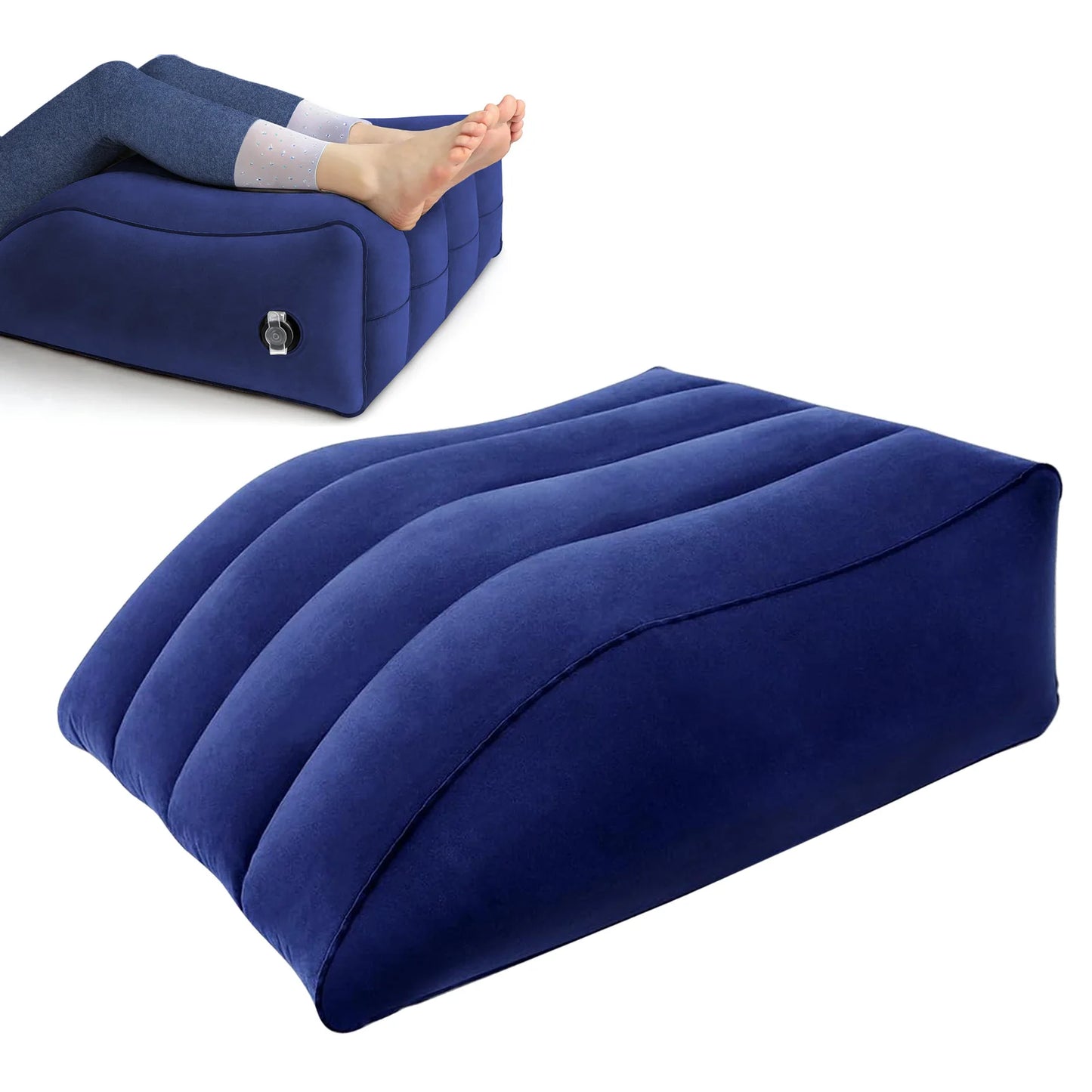 Portable Inflatable Leg Wedge Pillow | Sophisticated "Travel & Camping" Support Silhouette | Elegant PVC Elevation Knee Cushion | "Dignified" High-Performance Bedding Essential for Radiant Versatile Styling Luxegan