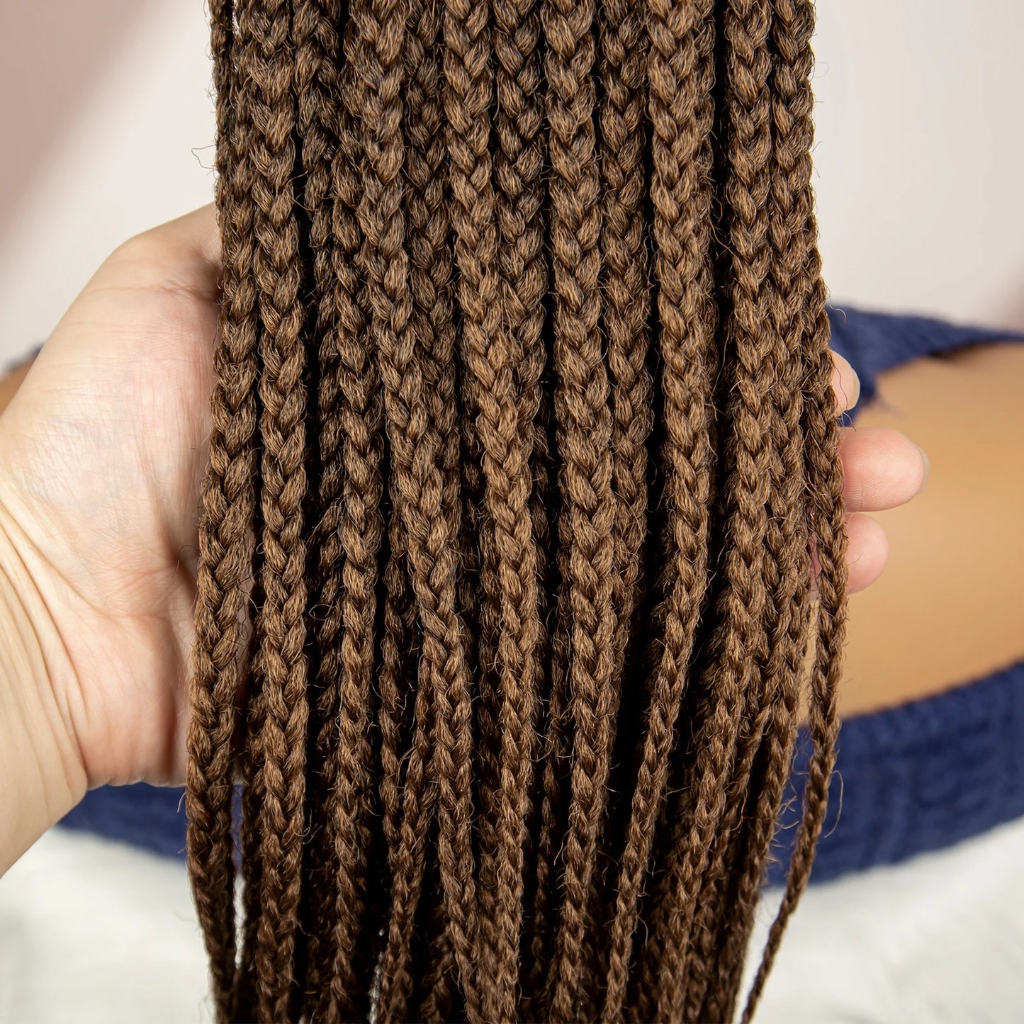 Bangs Ponytail Braided Wig with Headband | 27/613 Leopard Print Hair | Synthetic Daily Use Wig | Long Braids