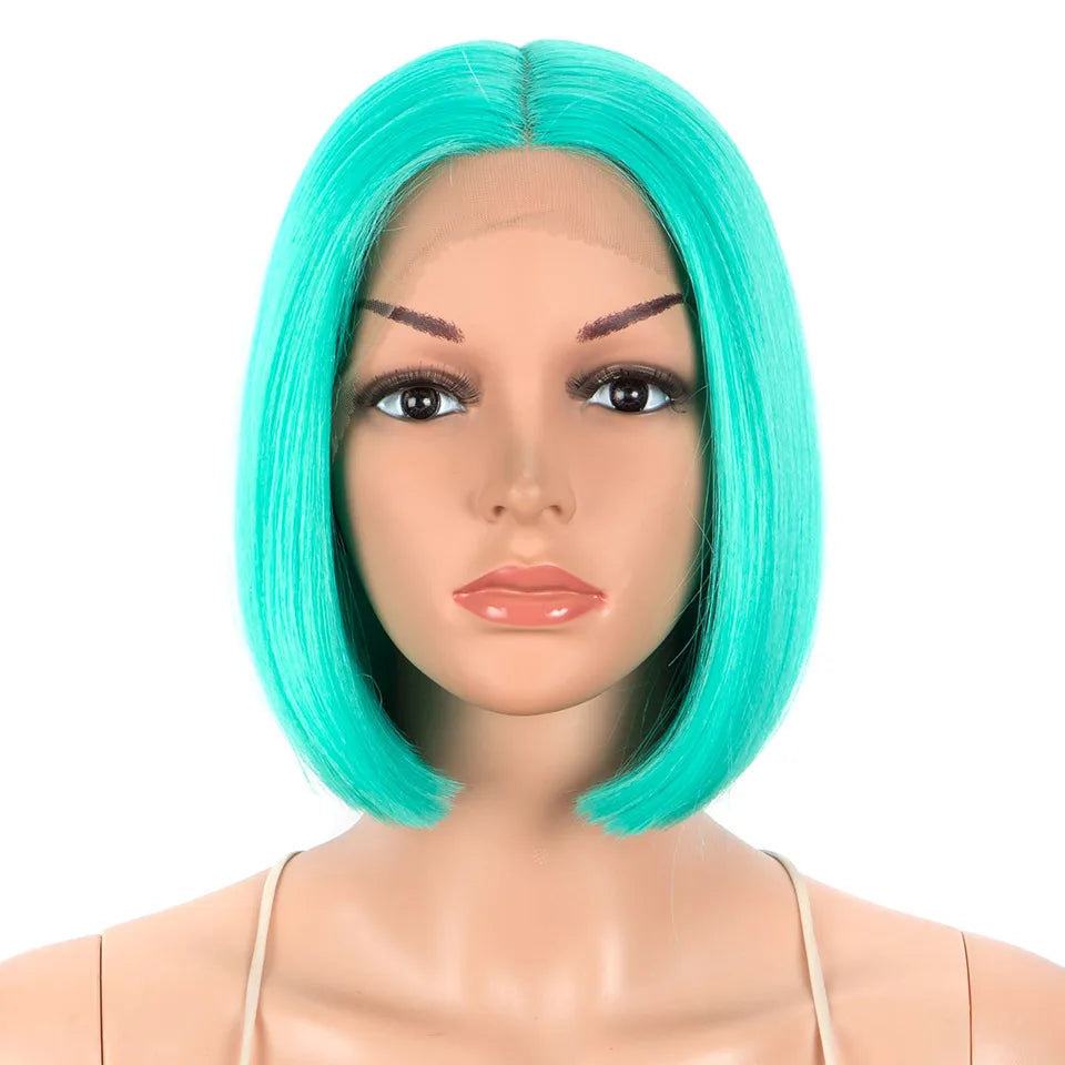 10 Inch Ombre Brown Straight Short Bob Wig | Synthetic Lace Front Wigs for Women (Heat Resistant Fiber, Cosplay & Daily Use) Luxegan