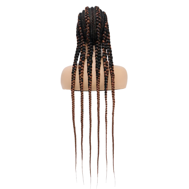 36" Cornrows & Faux Locs Braided Wig | Jumbo Box Braids | Full Lace | Synthetic Hair | Black Women