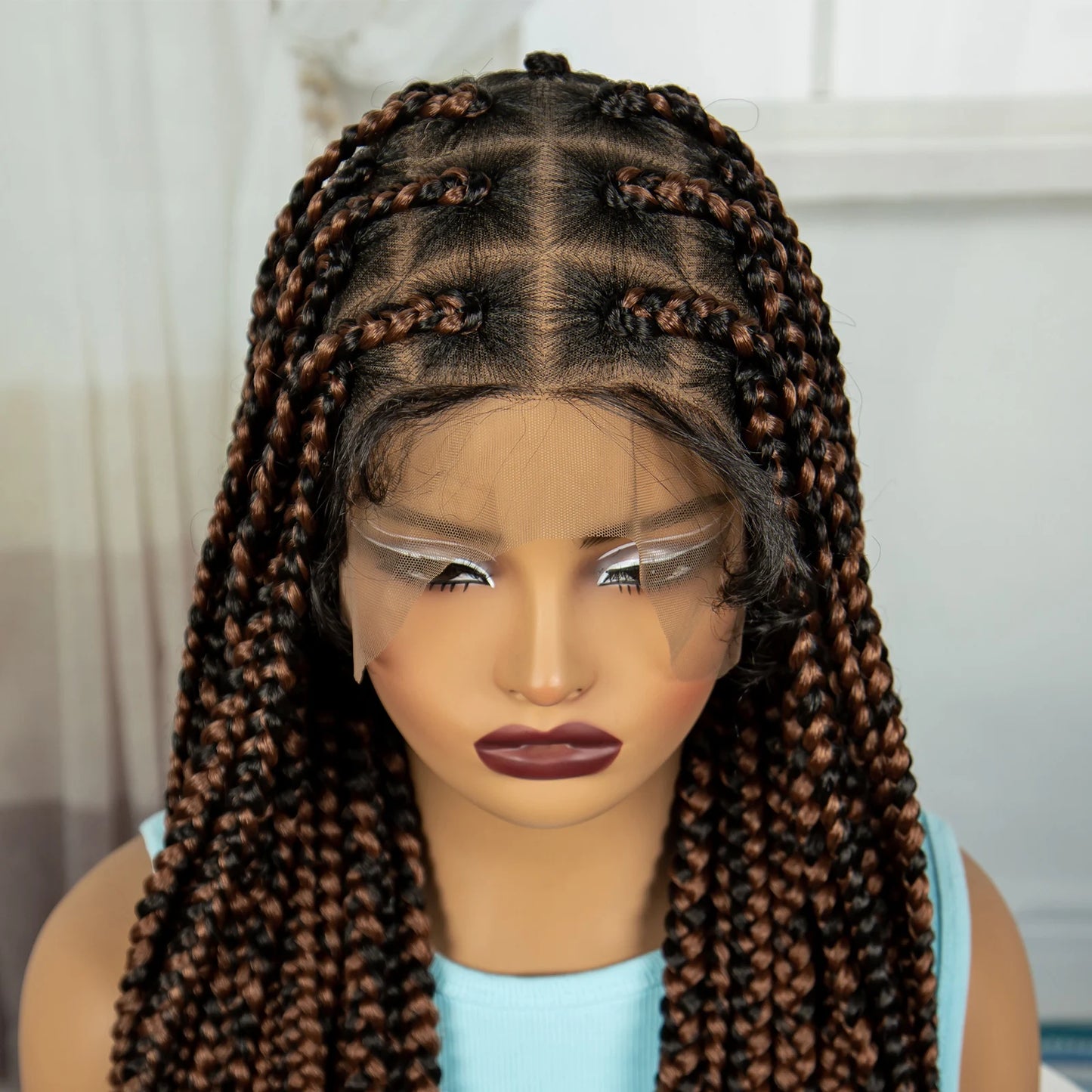 36" Knotless Box Braids Wig | Full Lace | Baby Hair | Natural Look Luxegan