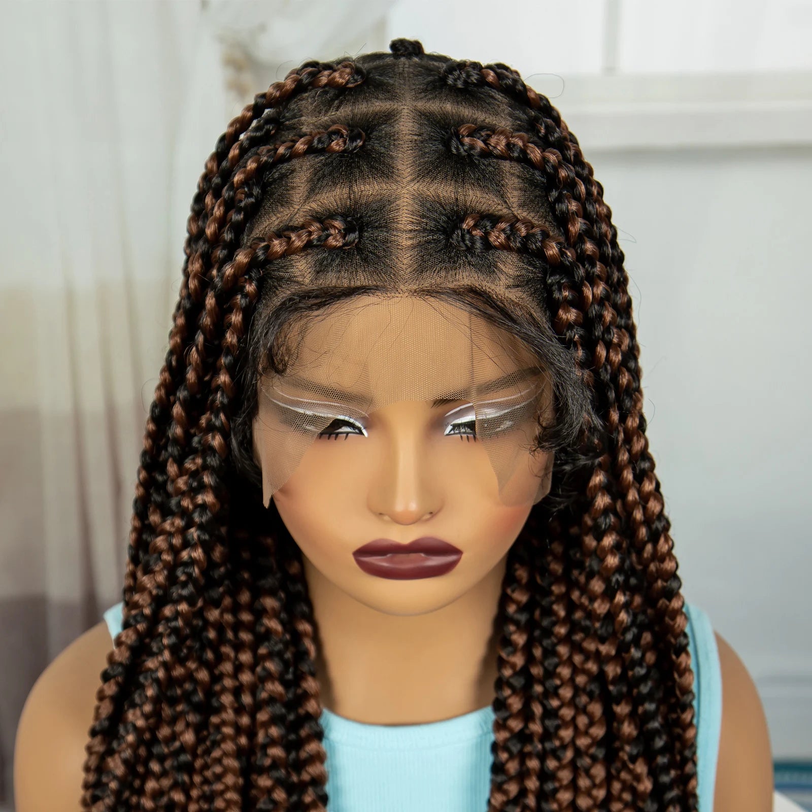 36" Knotless Box Braids Wig | Full Lace | Baby Hair | Natural Look Luxegan