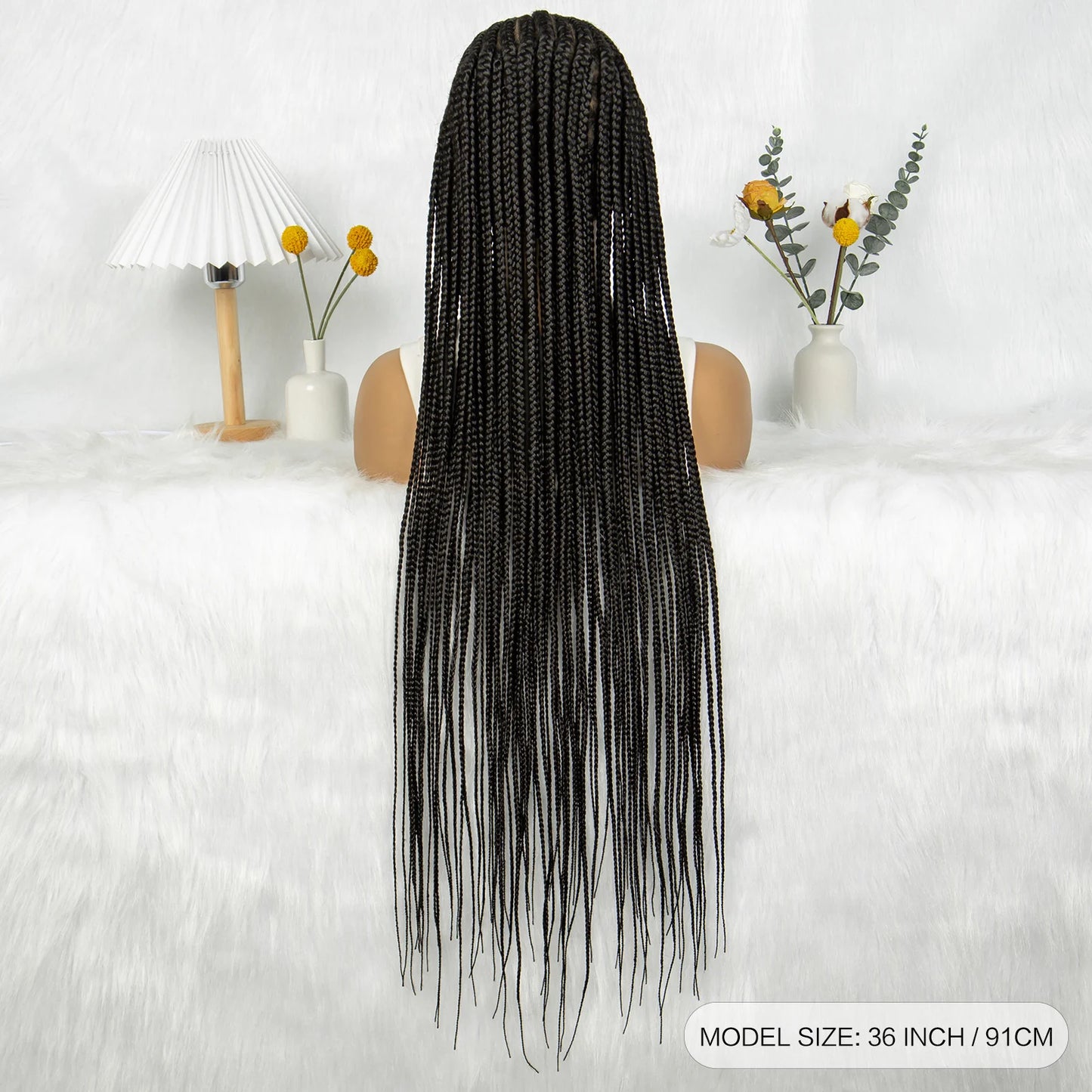 Long Black Twisted Braids Wig | HD Transparent Full Lace