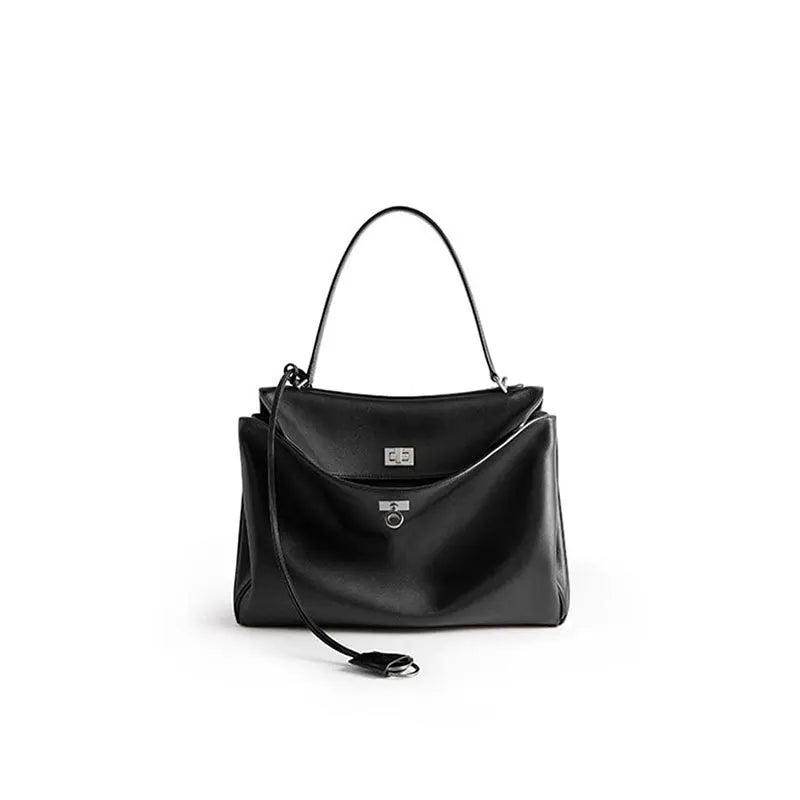 PU Crocodile Pattern Satchel | Soft Vintage Lock Commuter Bag Luxegan