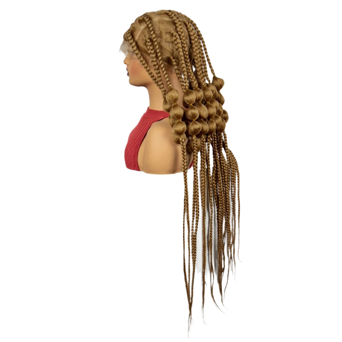 40" Ombre Knotless Bantu Braids Wig | Handmade Full Lace | Baby Hair Luxegan