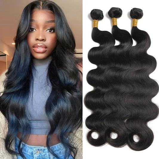 Sleek Malaysian Body Wave Human Hair Bundles | 100% Remy Extensions (8-36 Inch) Luxegan