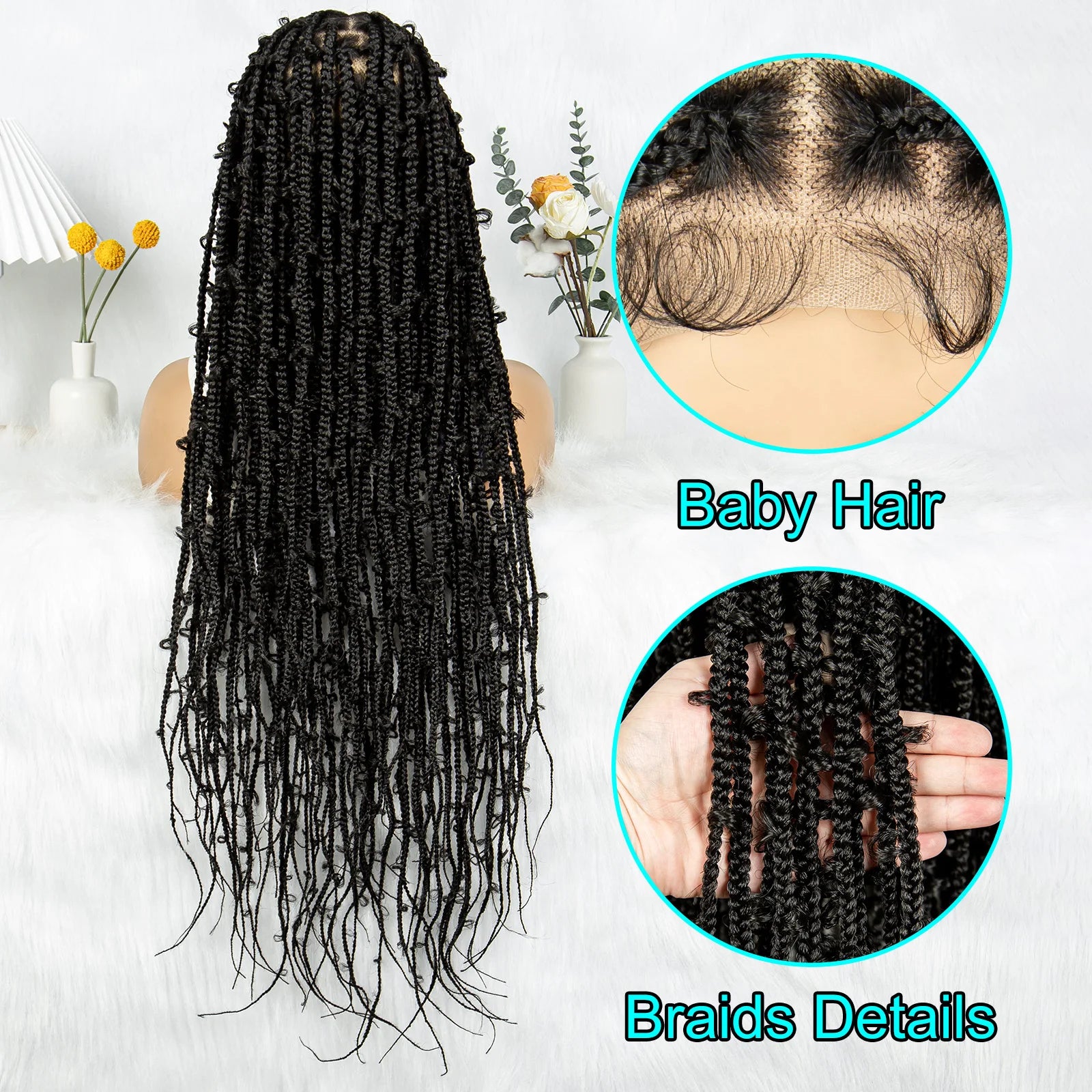 KIMA 34" Long Goddess Knotless Butterfly Braids Wig | Full Lace Luxegan